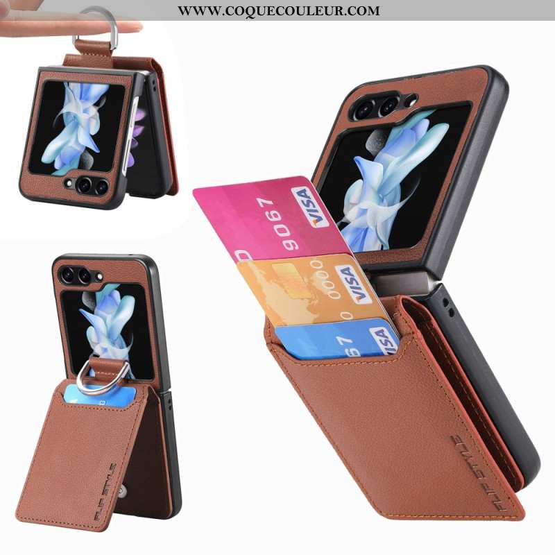 Coque Samsung Galaxy Z Flip 6 Porte-Cartes Support et Anneau