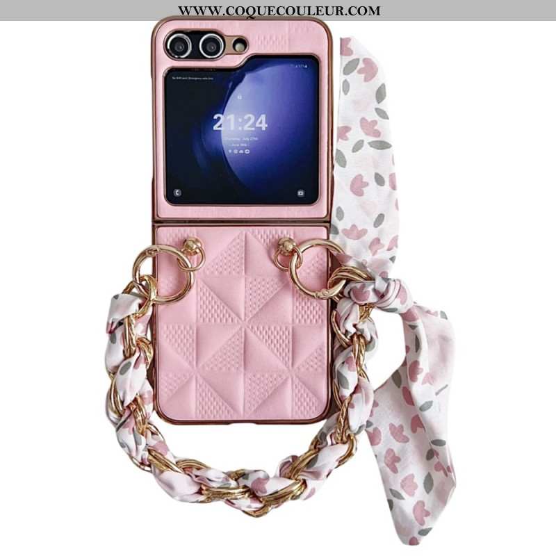 Coque Samsung Galaxy Z Flip 6 Matelassée Bracelet