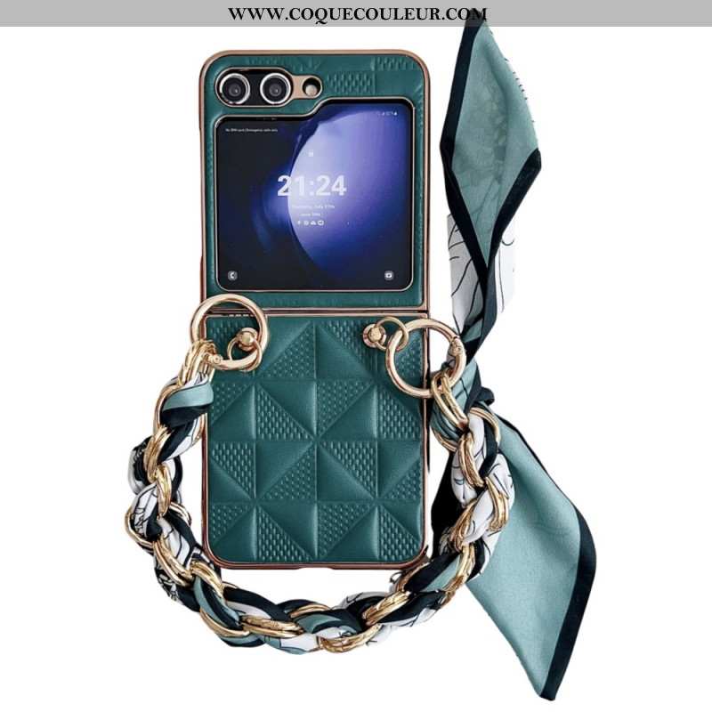 Coque Samsung Galaxy Z Flip 6 Matelassée Bracelet