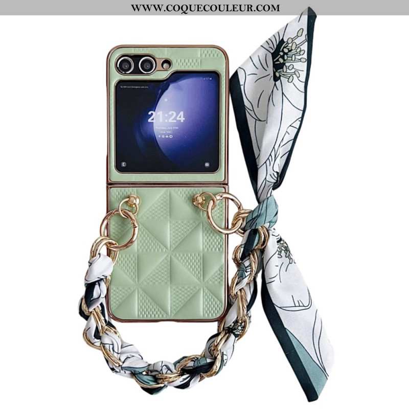 Coque Samsung Galaxy Z Flip 6 Matelassée Bracelet