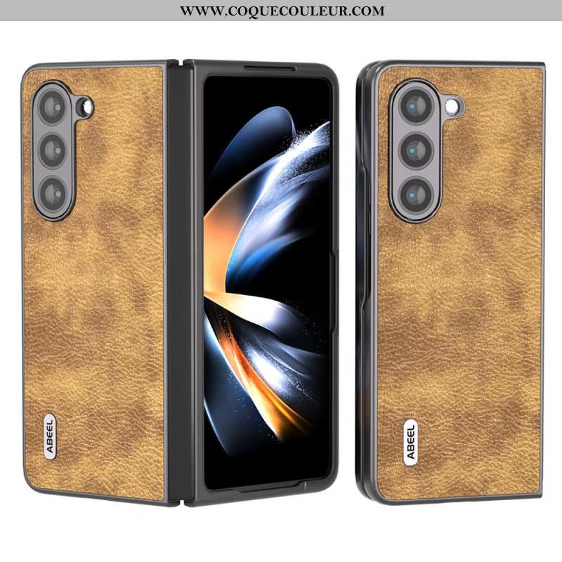 Coque Samsung Galaxy Z Fold 5 Simili Cuir Litchi ABEEL