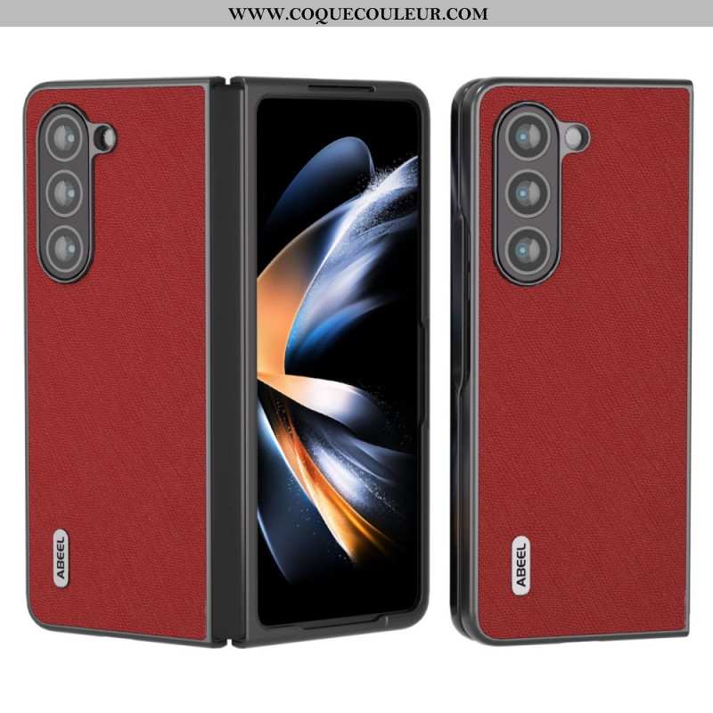 Coque Samsung Galaxy Z Fold 5 Vrai Cuir Tissé ABEEL