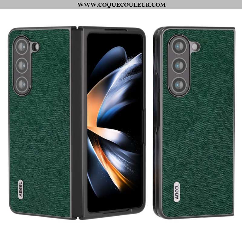 Coque Samsung Galaxy Z Fold 5 Vrai Cuir Tissé ABEEL