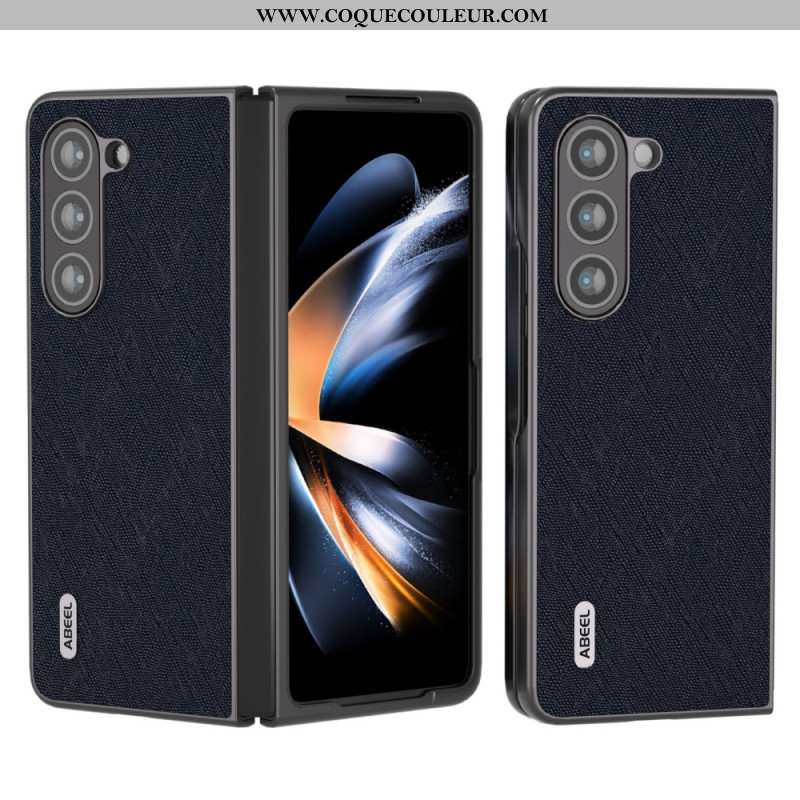 Coque Samsung Galaxy Z Fold 5 Vrai Cuir Tissé ABEEL