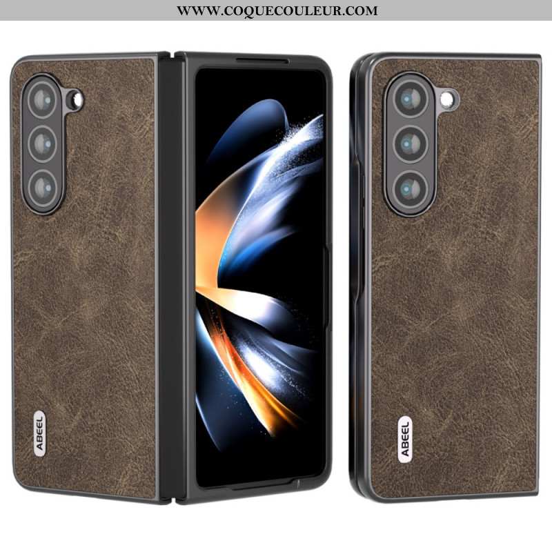 Coque Samsung Galaxy Z Fold 5 Simili Cuir Litchi ABEEL