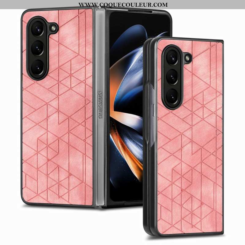 Coque Samsung Galaxy Z Fold 5 Simili Cuir Motifs Géométriques