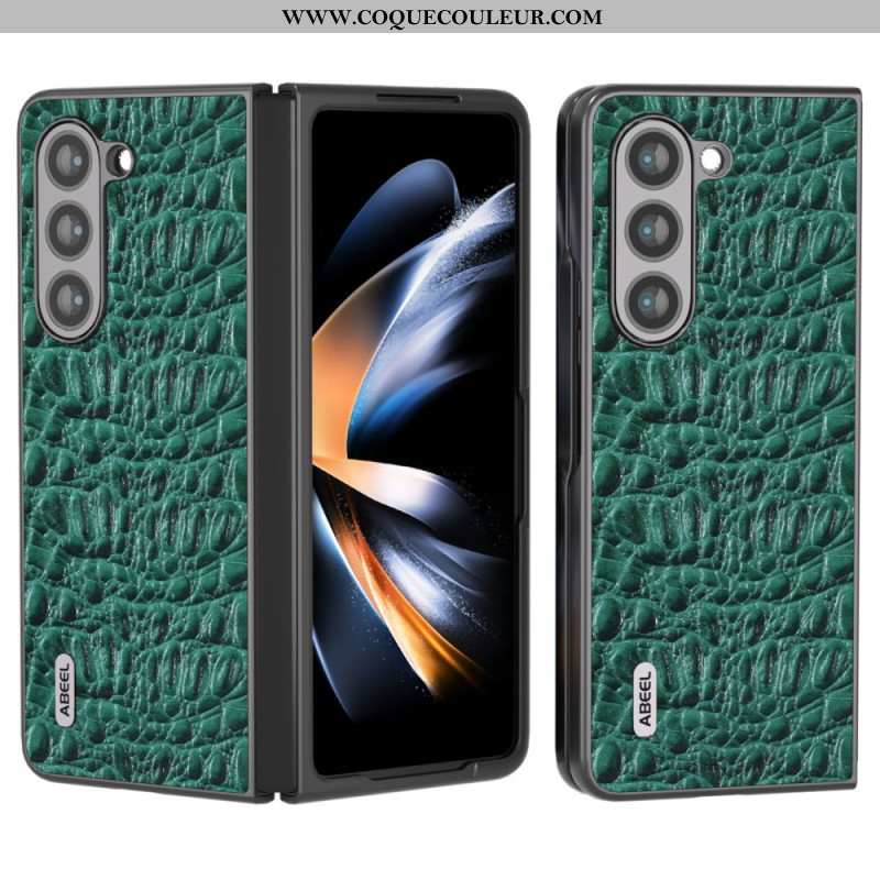 Coque Samsung Galaxy Z Fold 5 Style Peau de Crocodile ABEEL