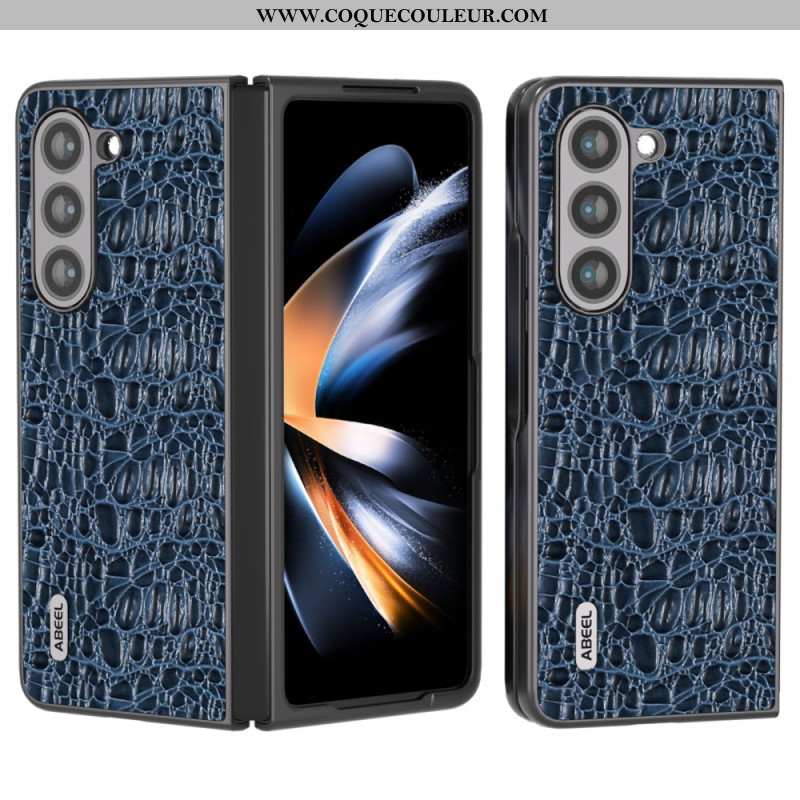 Coque Samsung Galaxy Z Fold 5 Style Peau de Crocodile ABEEL