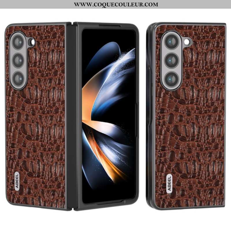 Coque Samsung Galaxy Z Fold 5 Style Peau de Crocodile ABEEL