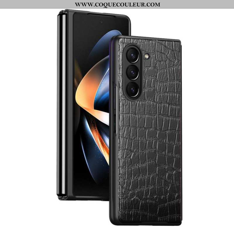 Coque Samsung Galaxy Z Fold 5 Style Cuir Crocodile