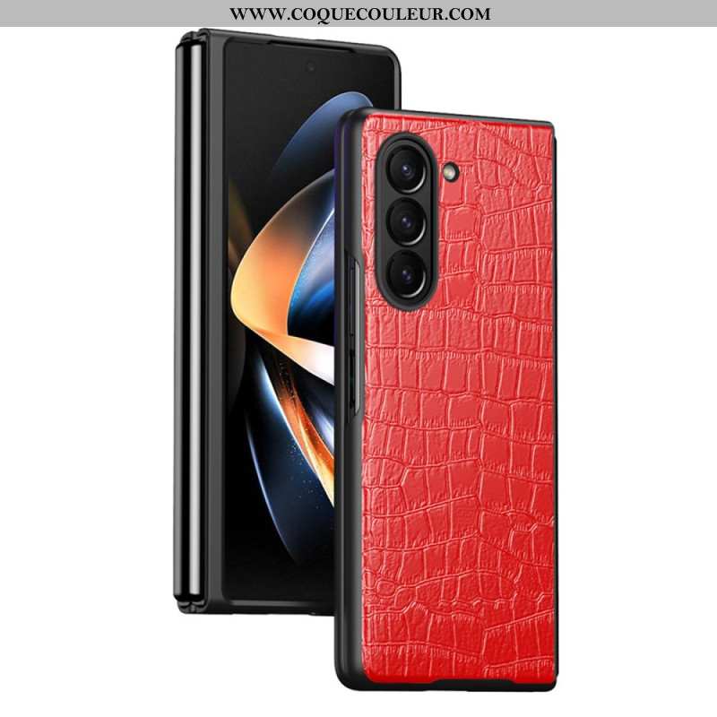 Coque Samsung Galaxy Z Fold 5 Style Cuir Crocodile