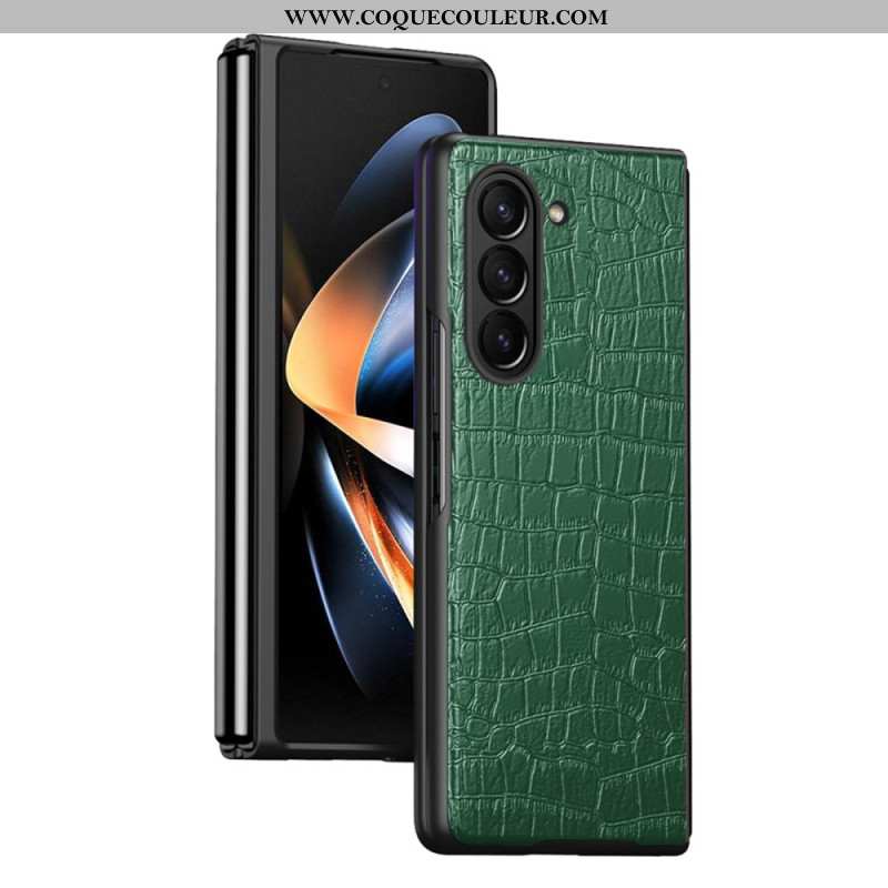 Coque Samsung Galaxy Z Fold 5 Style Cuir Crocodile