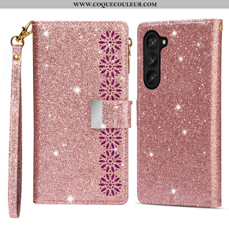 Housse Samsung Galaxy Z Fold 5 Paillettes Portefeuille