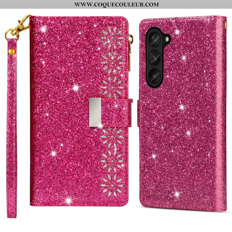 Housse Samsung Galaxy Z Fold 5 Paillettes Portefeuille