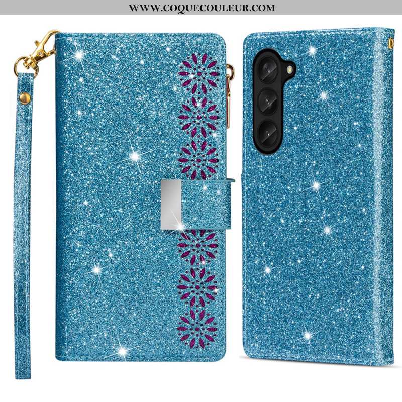 Housse Samsung Galaxy Z Fold 5 Paillettes Portefeuille