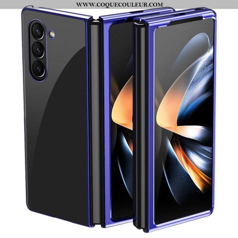 Coque Samsung Galaxy Z Fold 6 Transparente Rebords Métallisés