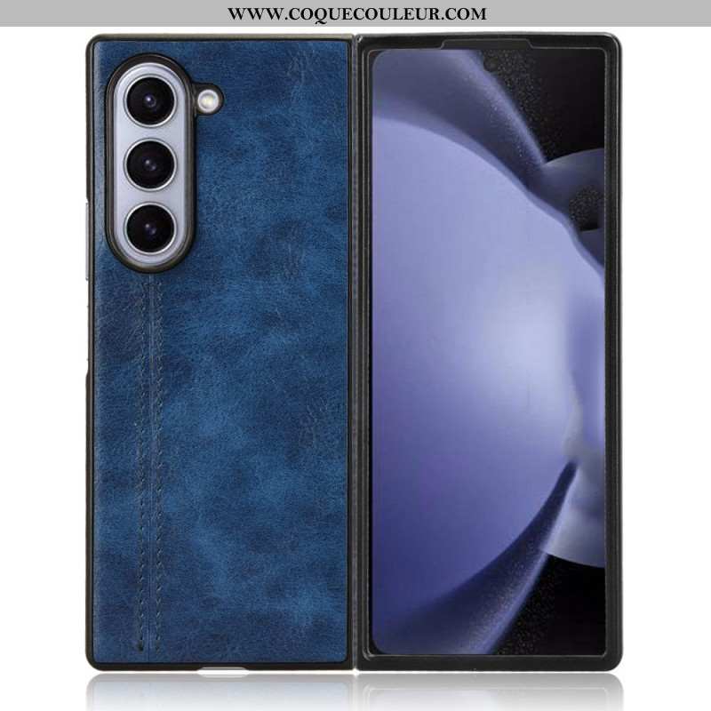 Coque Samsung Galaxy Z Fold 6 Simili Cuir Couture