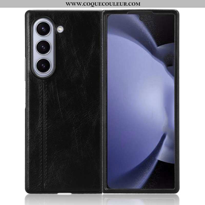 Coque Samsung Galaxy Z Fold 6 Simili Cuir Couture