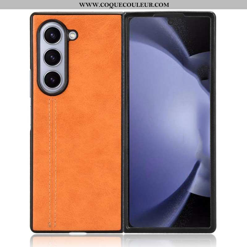 Coque Samsung Galaxy Z Fold 6 Simili Cuir Couture