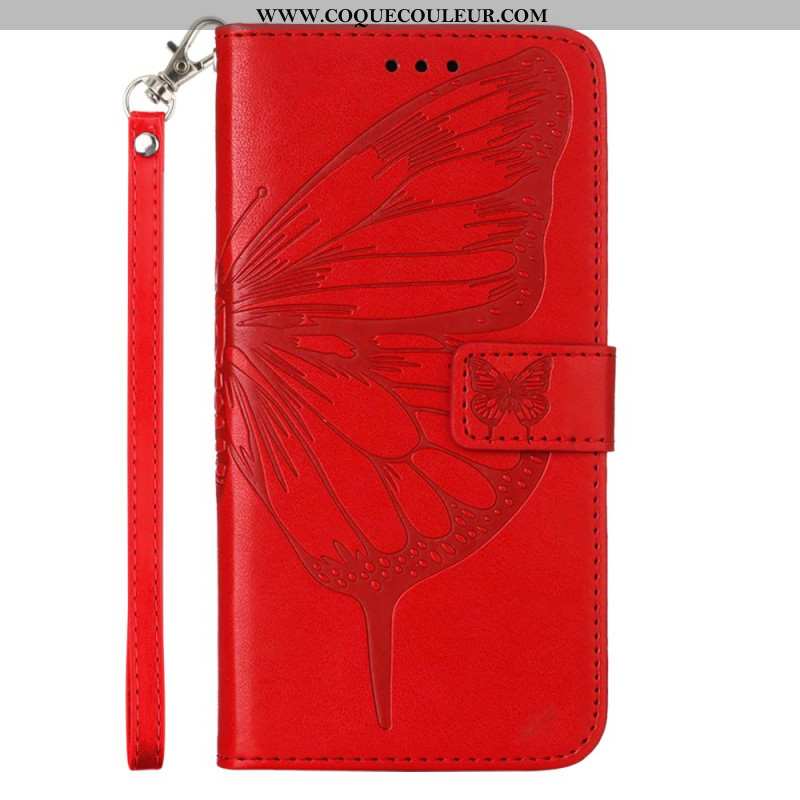 Housse Samsung Galaxy Z Fold 6 Papillon Floral à Lanière