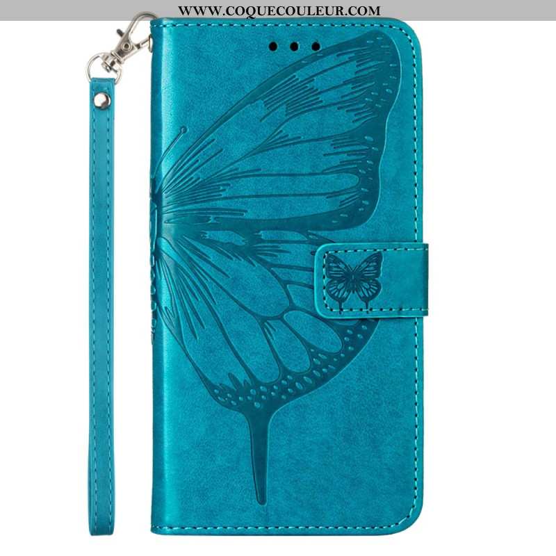 Housse Samsung Galaxy Z Fold 6 Papillon Floral à Lanière