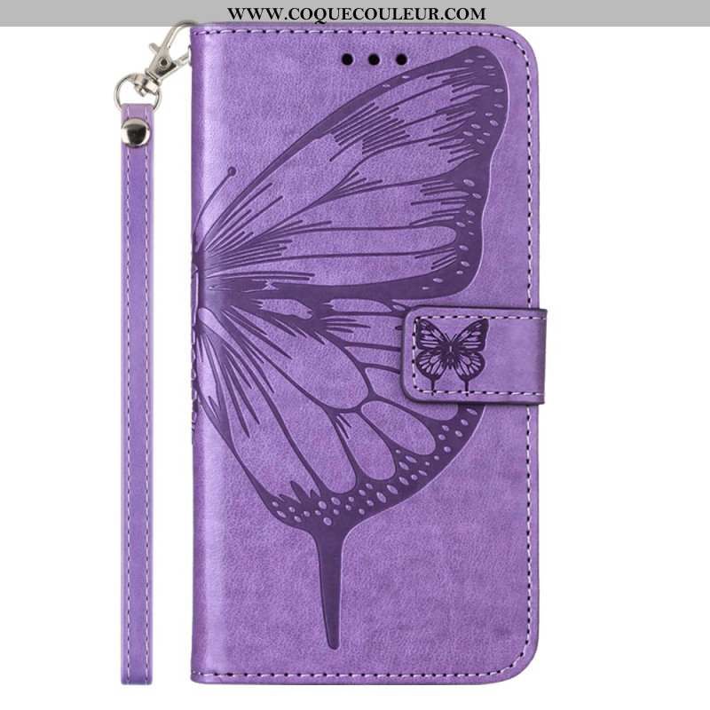 Housse Samsung Galaxy Z Fold 6 Papillon Floral à Lanière