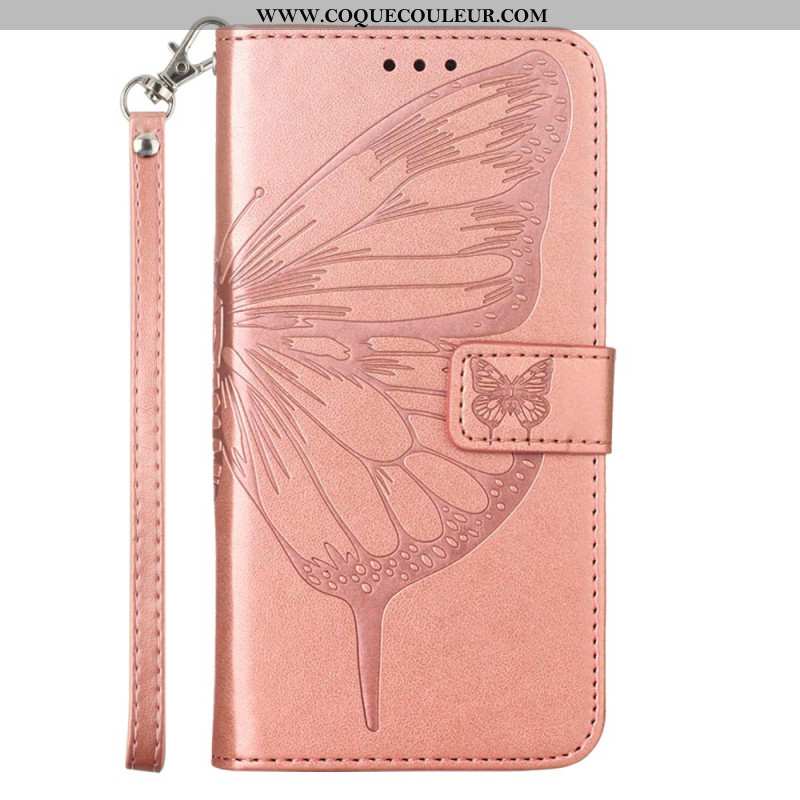 Housse Samsung Galaxy Z Fold 6 Papillon Floral à Lanière