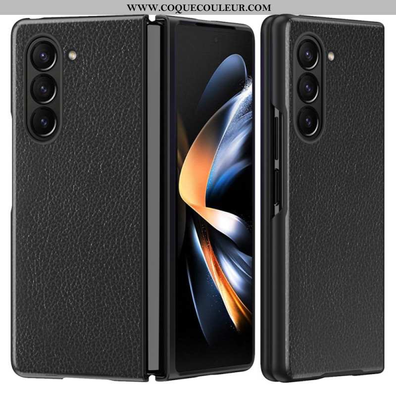 Coque Samsung Galaxy Z Fold 6 Simili Cuir Litchi