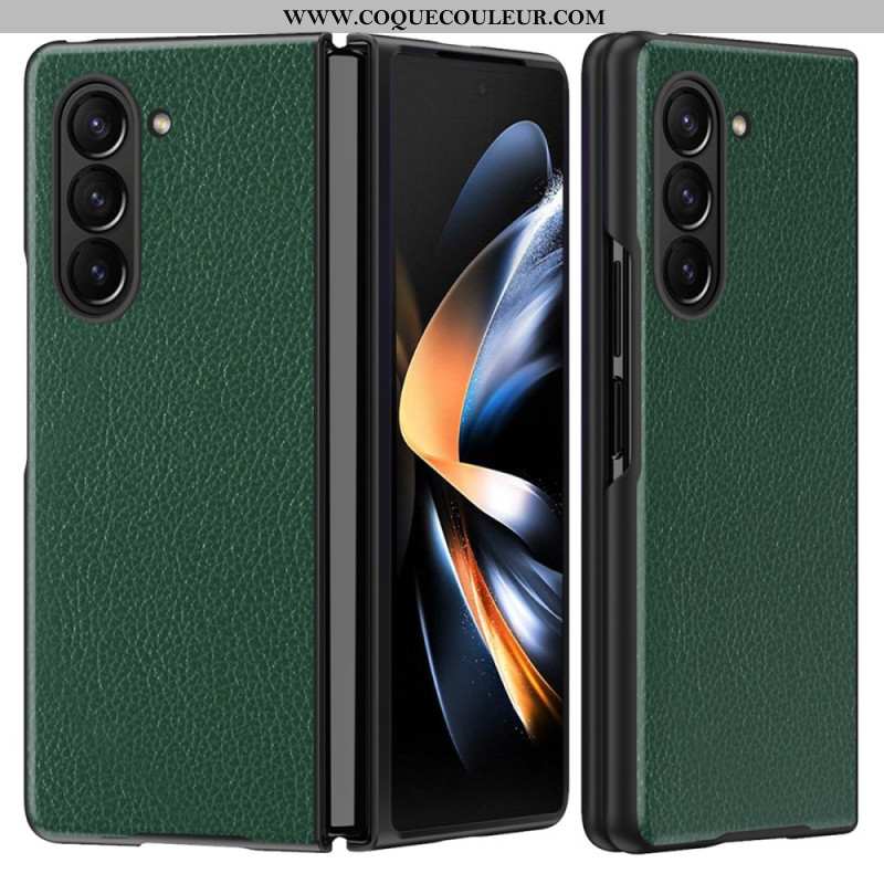 Coque Samsung Galaxy Z Fold 6 Simili Cuir Litchi