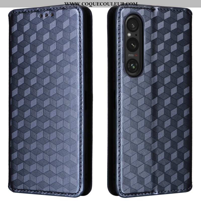 Flip Cover Sony Xperia 1 VI Motif Losanges 3D