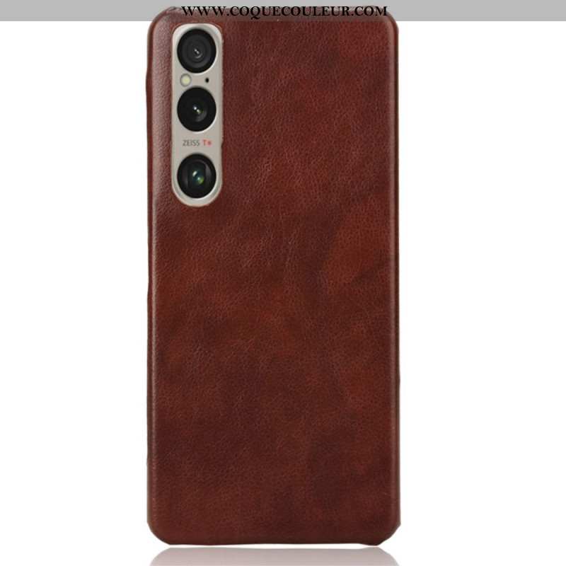 Coque Sony Xperia 1 VI Effet Cuir Litchi