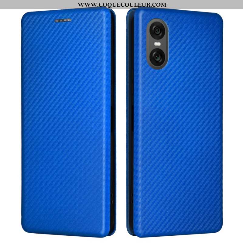 Flip Cover Sony Xperia 10 VI Fibre Carbone