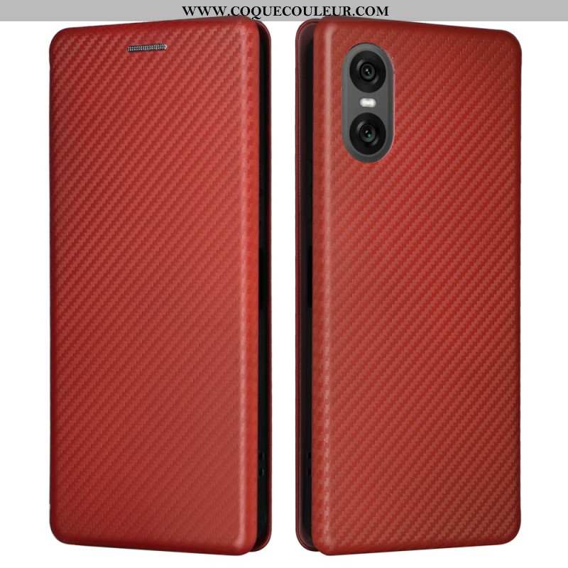 Flip Cover Sony Xperia 10 VI Fibre Carbone