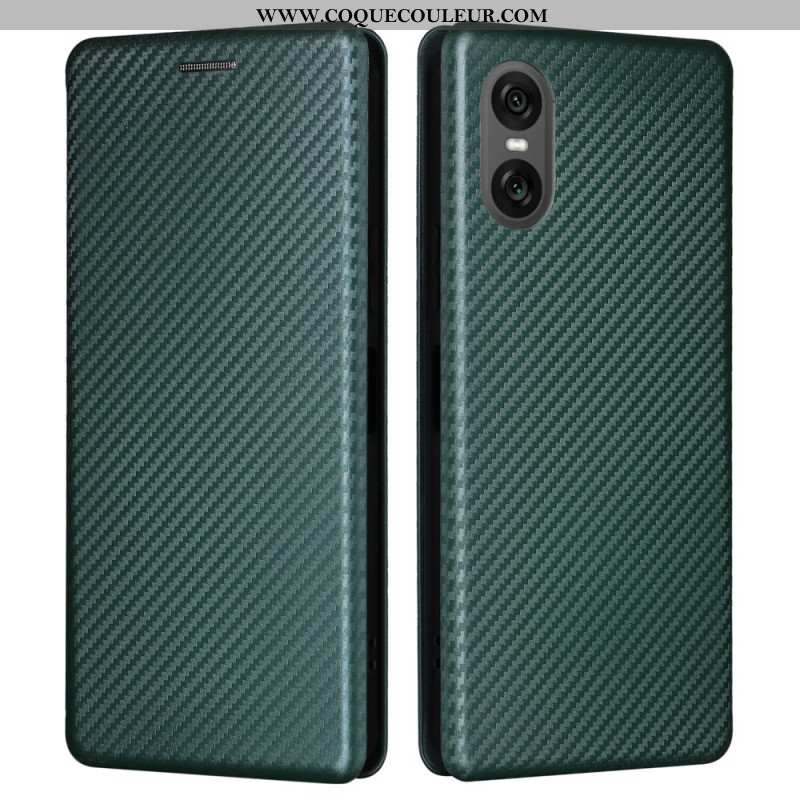 Flip Cover Sony Xperia 10 VI Fibre Carbone