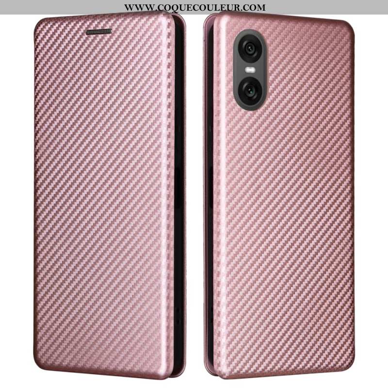 Flip Cover Sony Xperia 10 VI Fibre Carbone