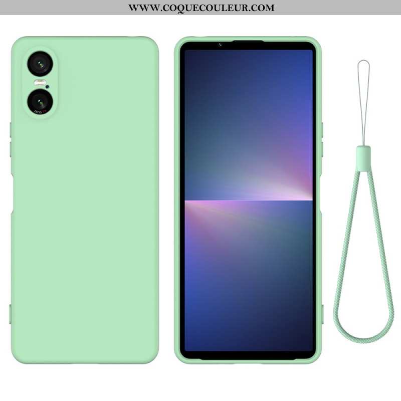 Coque Xperia 10 VI Silicone Liquide à Lanière