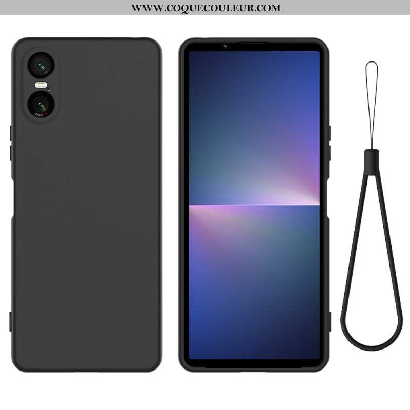 Coque Xperia 10 VI Silicone Liquide à Lanière