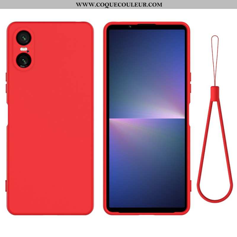 Coque Xperia 10 VI Silicone Liquide à Lanière