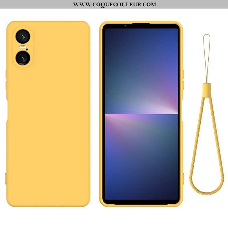 Coque Xperia 10 VI Silicone Liquide à Lanière