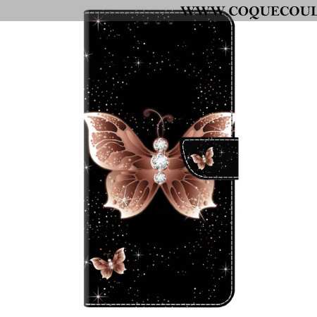 Housse Xiaomi 14 Pro Papillon Diamant Rose