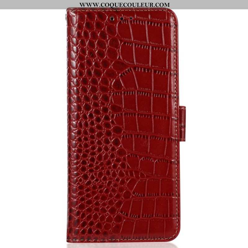 Housse Xiaomi 14 Pro Texture Crocodile avec Blocage RFID