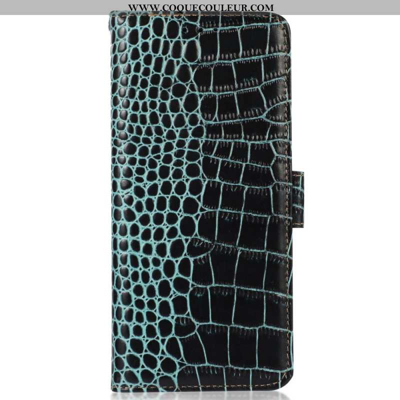 Housse Xiaomi 14 Pro Texture Crocodile avec Blocage RFID