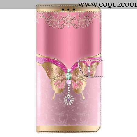 Housse Xiaomi 14 Papillon Or-Rose