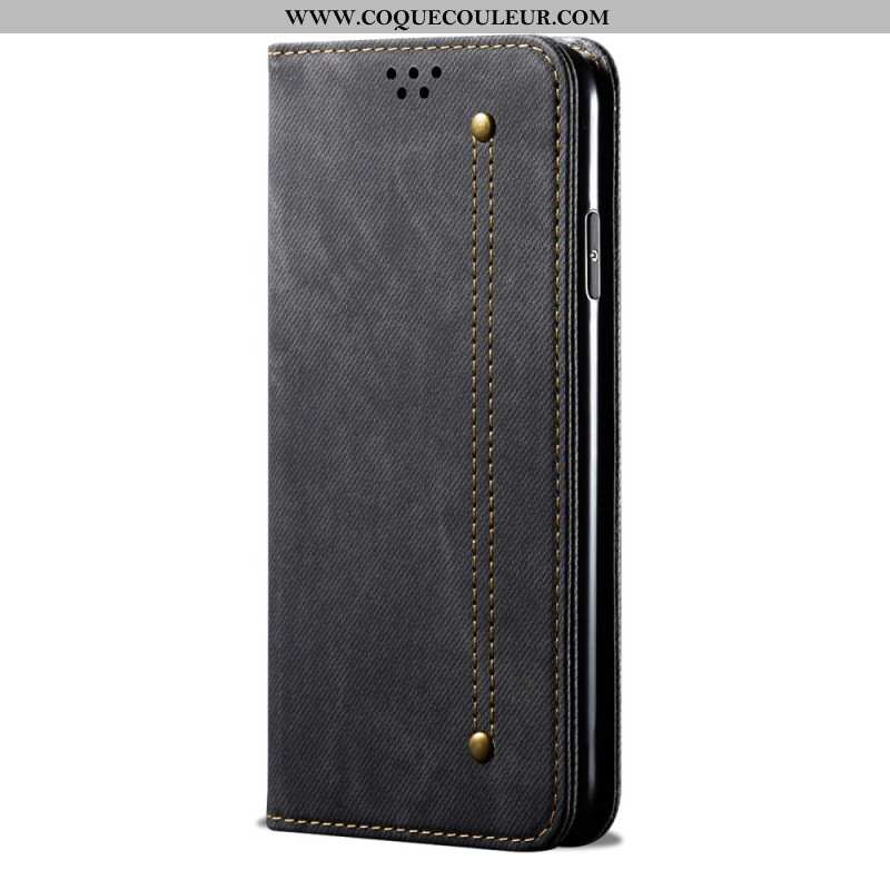 Flip Cover Xiaomi 14 Tissu Jeans