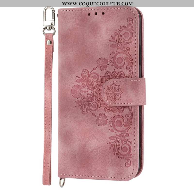 Housse Xiaomi 14 Motif Floral Lanière et Bandoulière