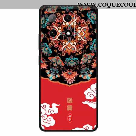 Coque Xiaomi 14 Coque de Protection avec Impression de Motif Ethnique - Richesse / Rouge