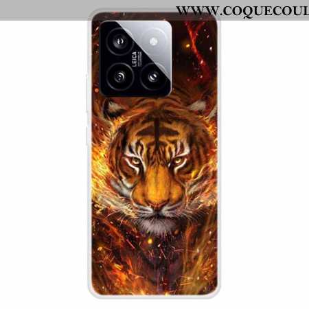 Coque Xiaomi 14 Tigre en flammes