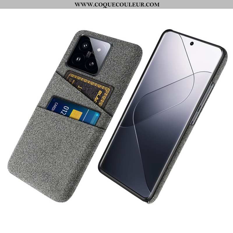 Coque Xiaomi 14 Tissu Double Porte-Cartes