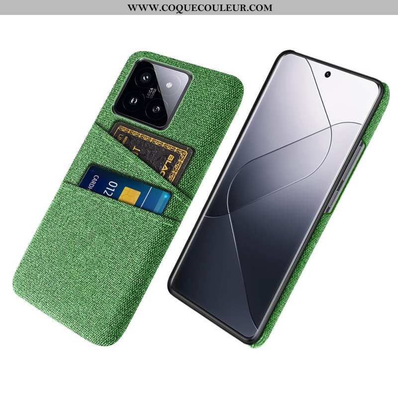 Coque Xiaomi 14 Tissu Double Porte-Cartes