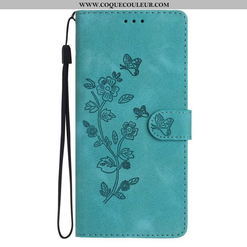 Housse Xiaomi 14T Pro Motif Floral à Lanière